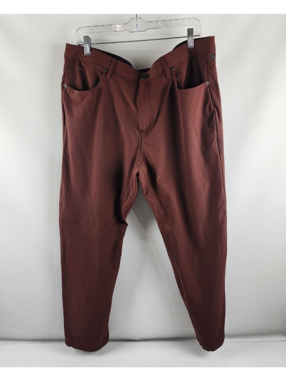 01.Algo Pants Mens 38 Bitter Chocolate Burgundy Brown Performance Pants (38x29)